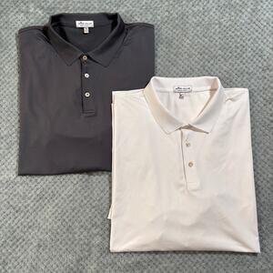 Lot of 2 Peter Millar Summer Comfort Golf Short Sleeve Polo Shirts Sz XXL